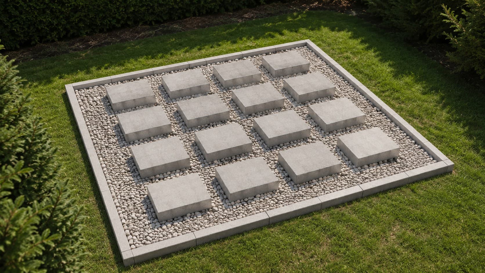 Podłoże z bloczków betonowych pod saunę ogrodową